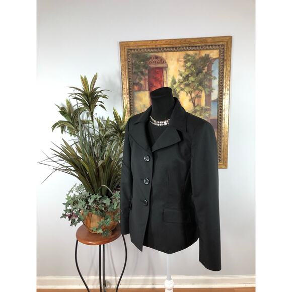 Le Suit Women Blazer 10P Black Lapel Notch Collar 3 Buttons Closure Long Sleeve - Picture 4 of 8